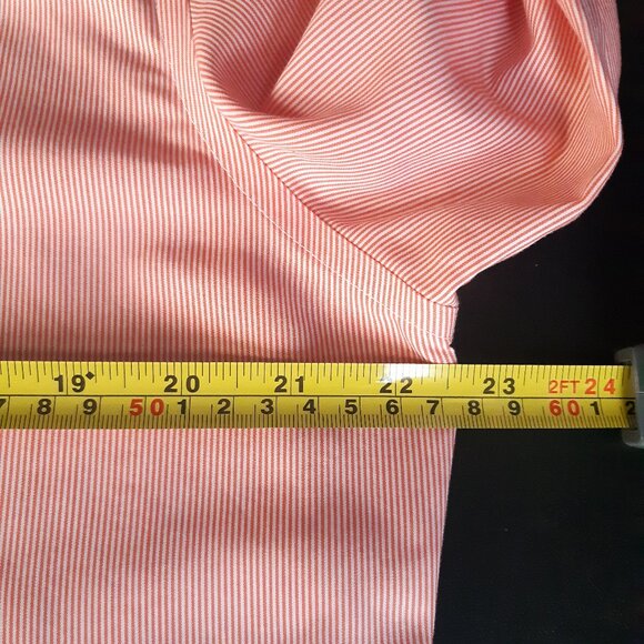 Banana Republic SZ L Slim Fit 100% Cotton Orange Striped Men's Button Up Shirt - Picture 11 of 15